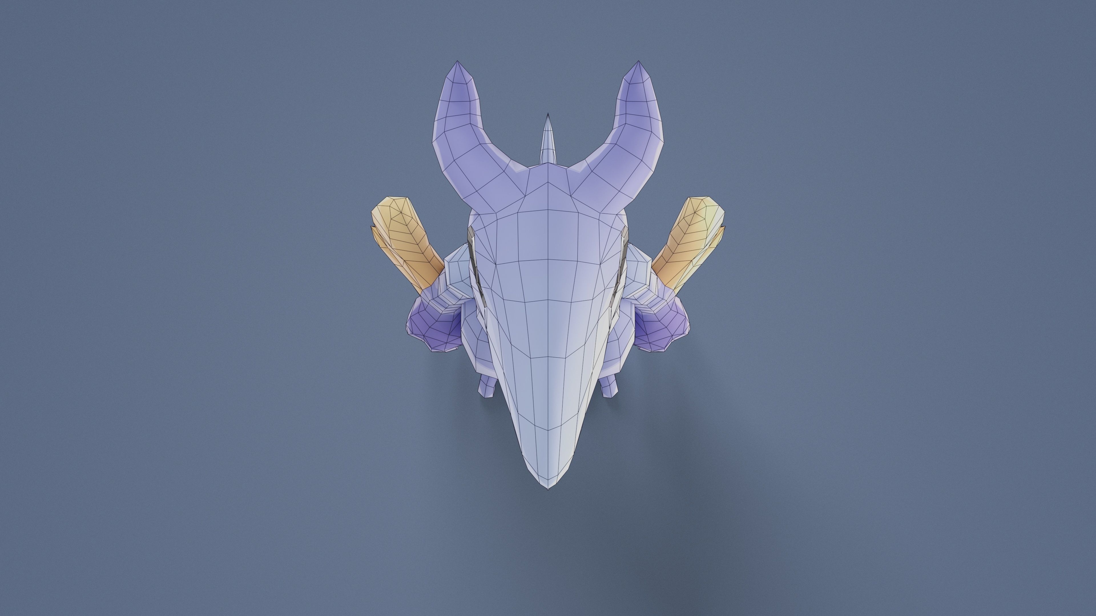 Cartoon Characters - Big Pterodack Warrior Low-poly 3D model_23