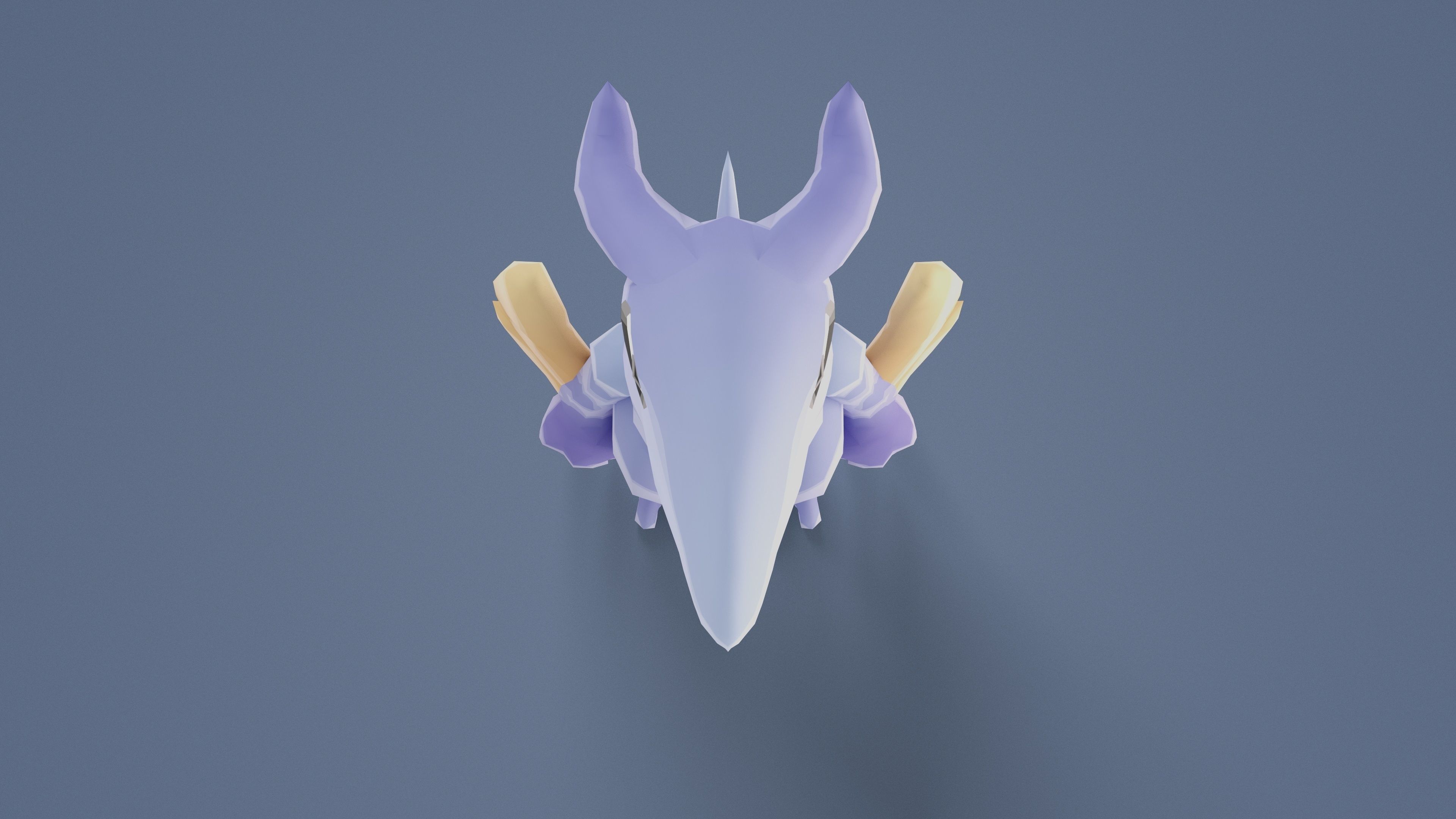 Cartoon Characters - Big Pterodack Warrior Low-poly 3D model_13