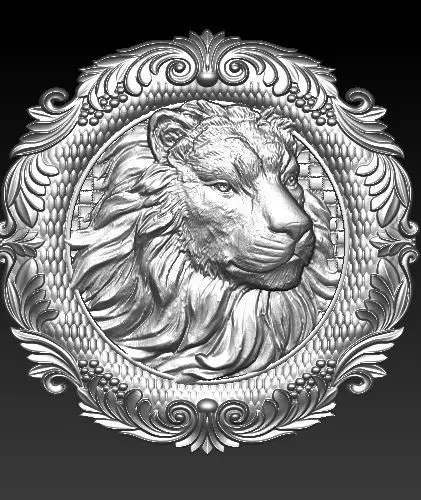 lion pendant 3D model_0