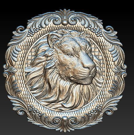 lion pendant 3D model_2