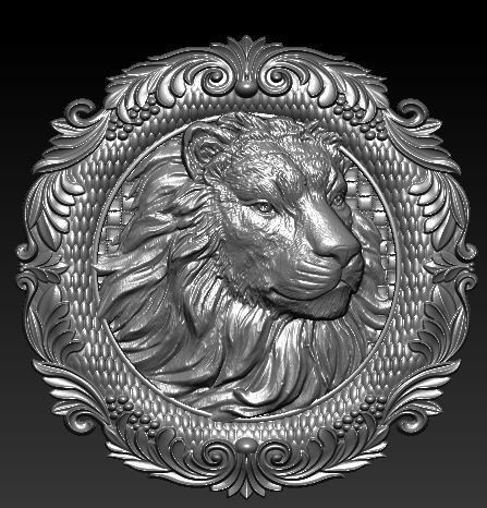 lion pendant 3D model_1