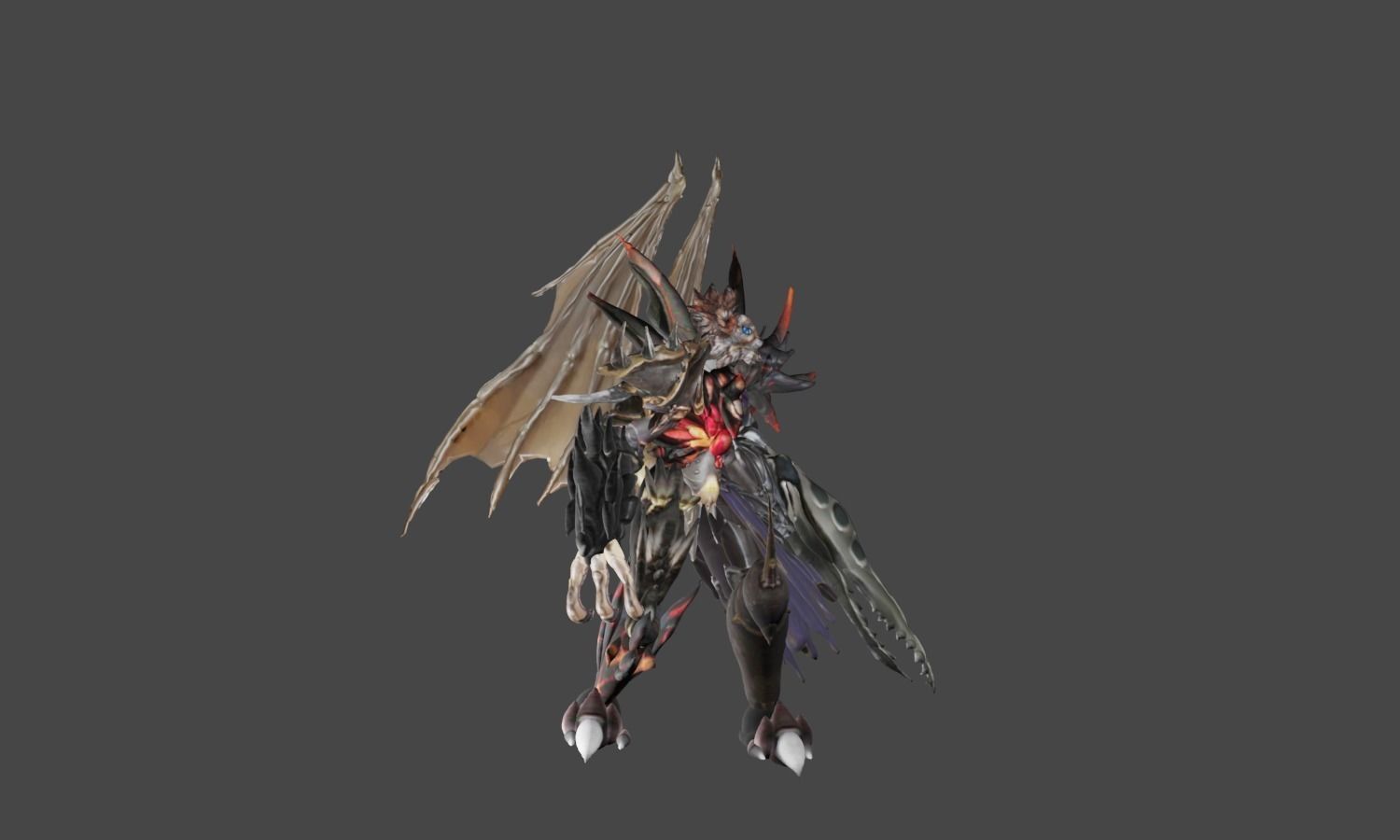 Zeloeman K 4 character with wings and armor Low-poly 3D model_23
