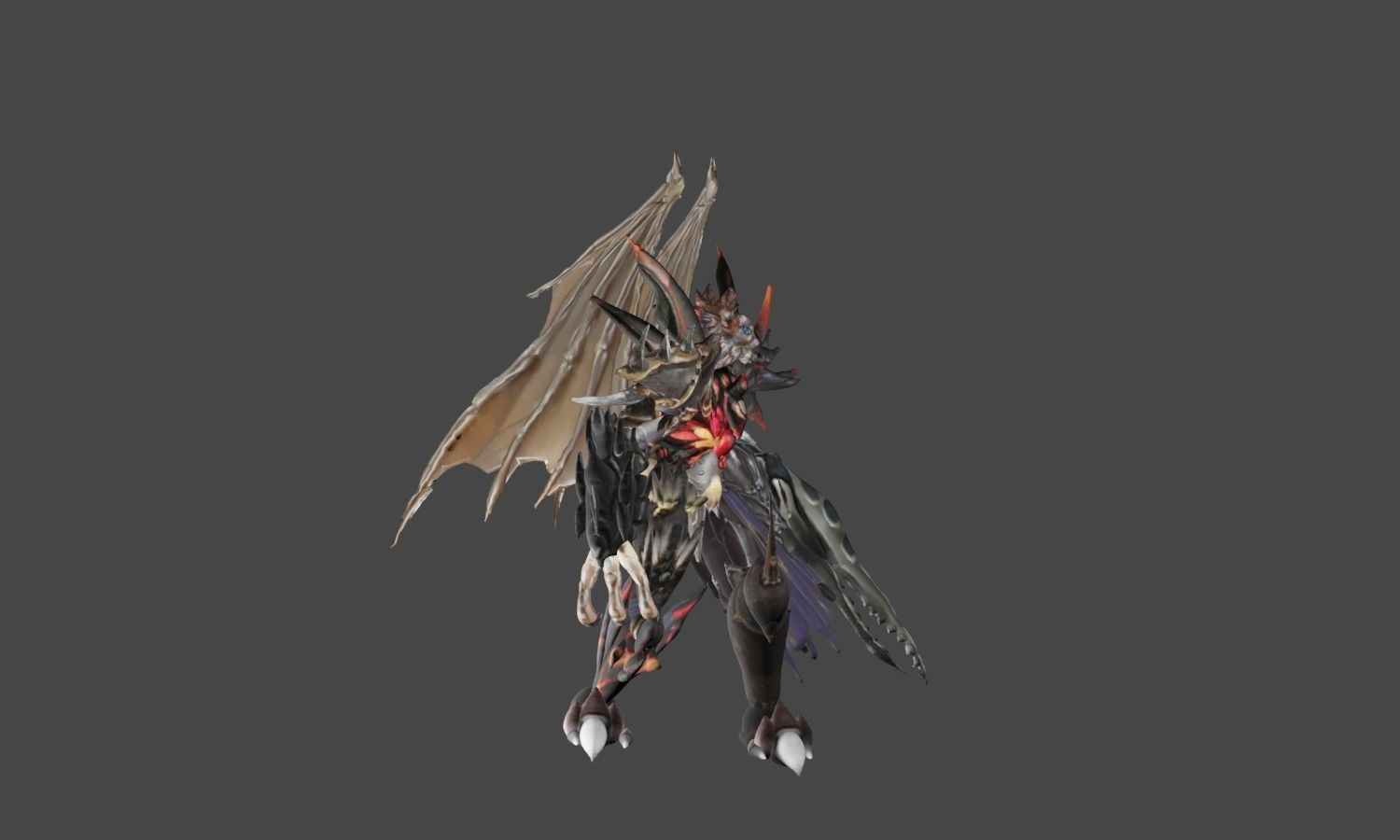 Zeloeman K 4 character with wings and armor Low-poly 3D model_25