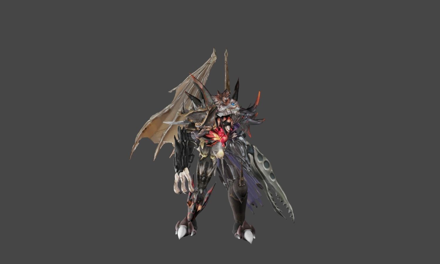Zeloeman K 4 character with wings and armor Low-poly 3D model_17
