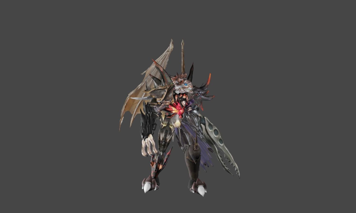 Zeloeman K 4 character with wings and armor Low-poly 3D model_8
