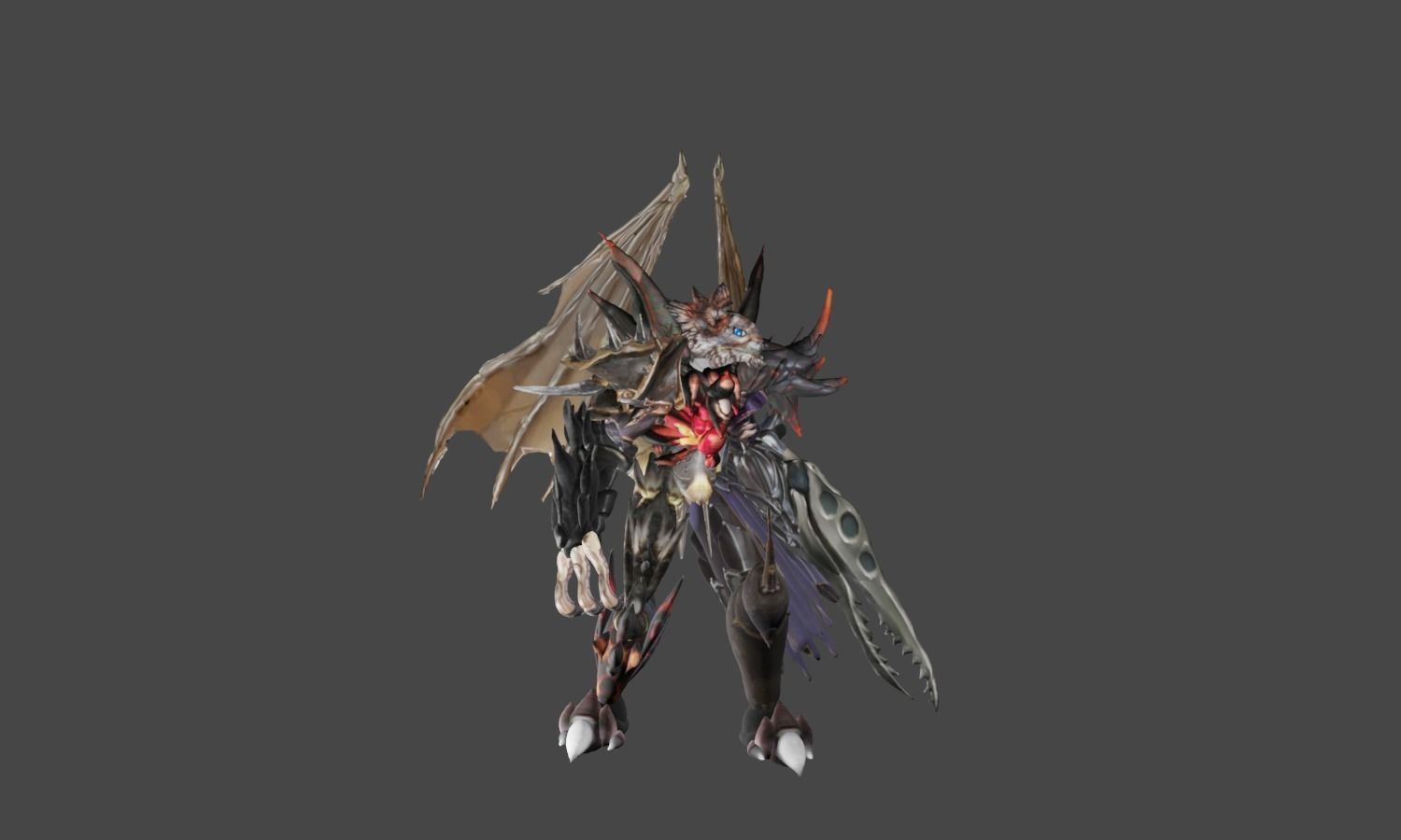 Zeloeman K 4 character with wings and armor Low-poly 3D model_14