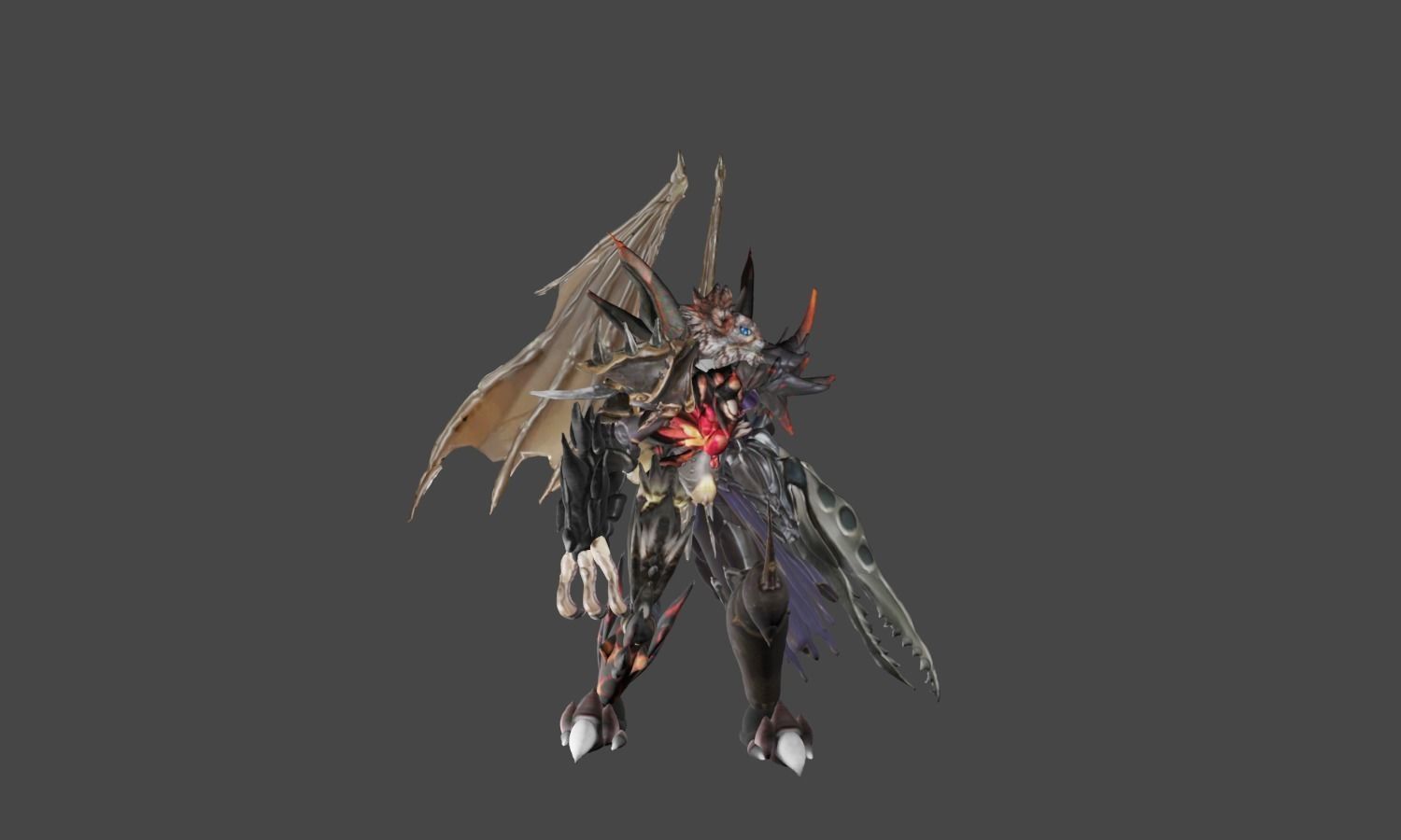 Zeloeman K 4 character with wings and armor Low-poly 3D model_20