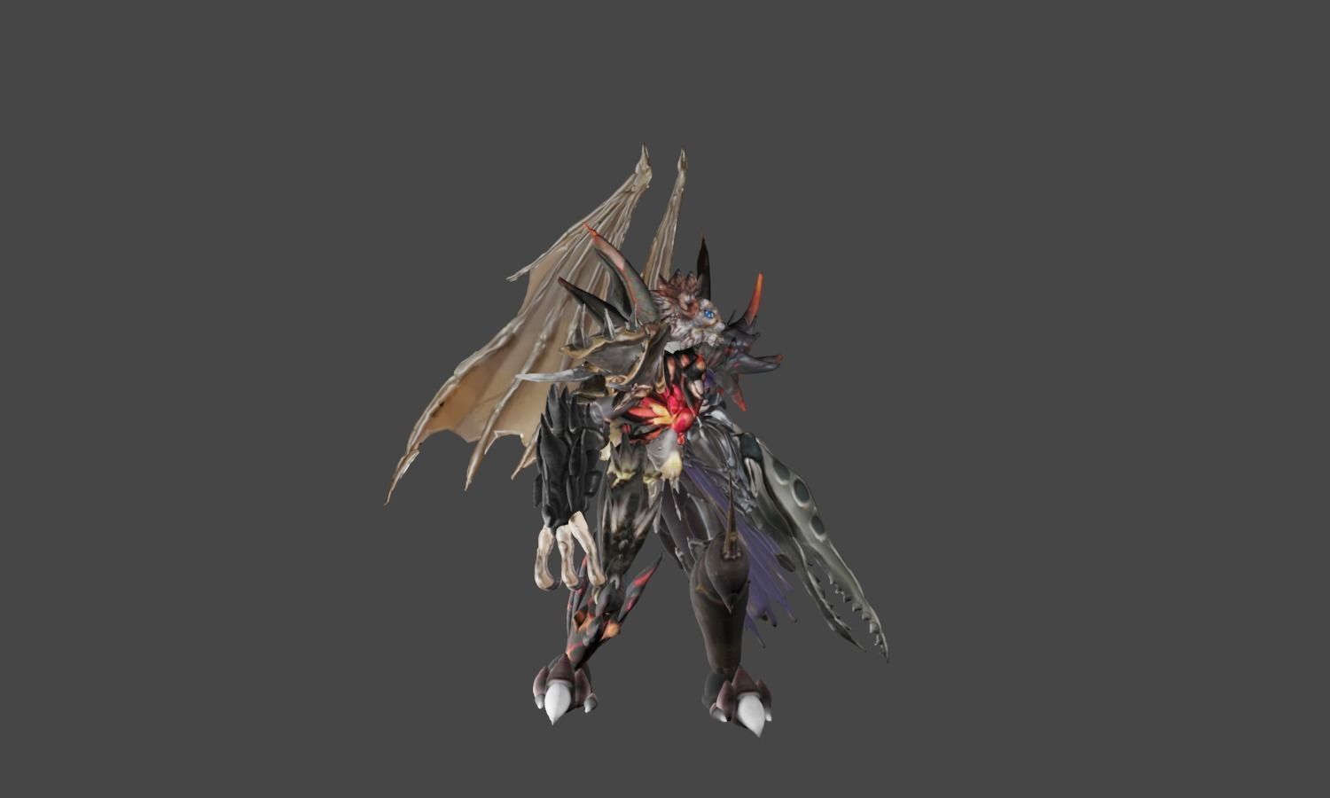 Zeloeman K 4 character with wings and armor Low-poly 3D model_22