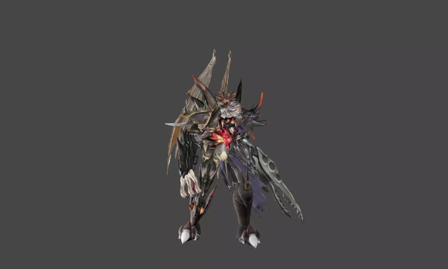Zeloeman K 4 character with wings and armor Low-poly 3D model_0