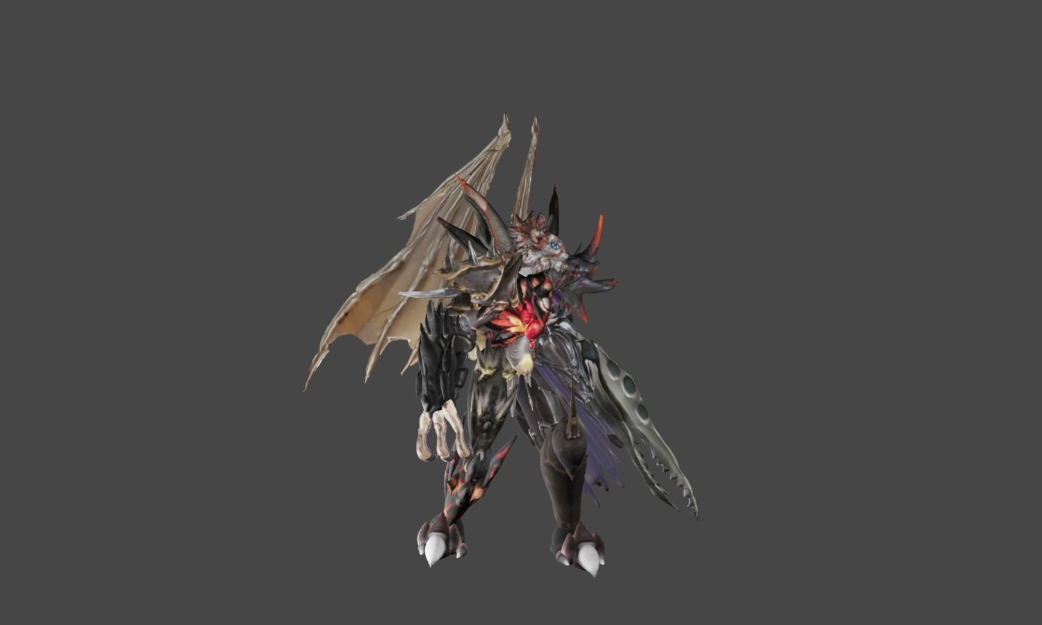 Zeloeman K 4 character with wings and armor Low-poly 3D model_21