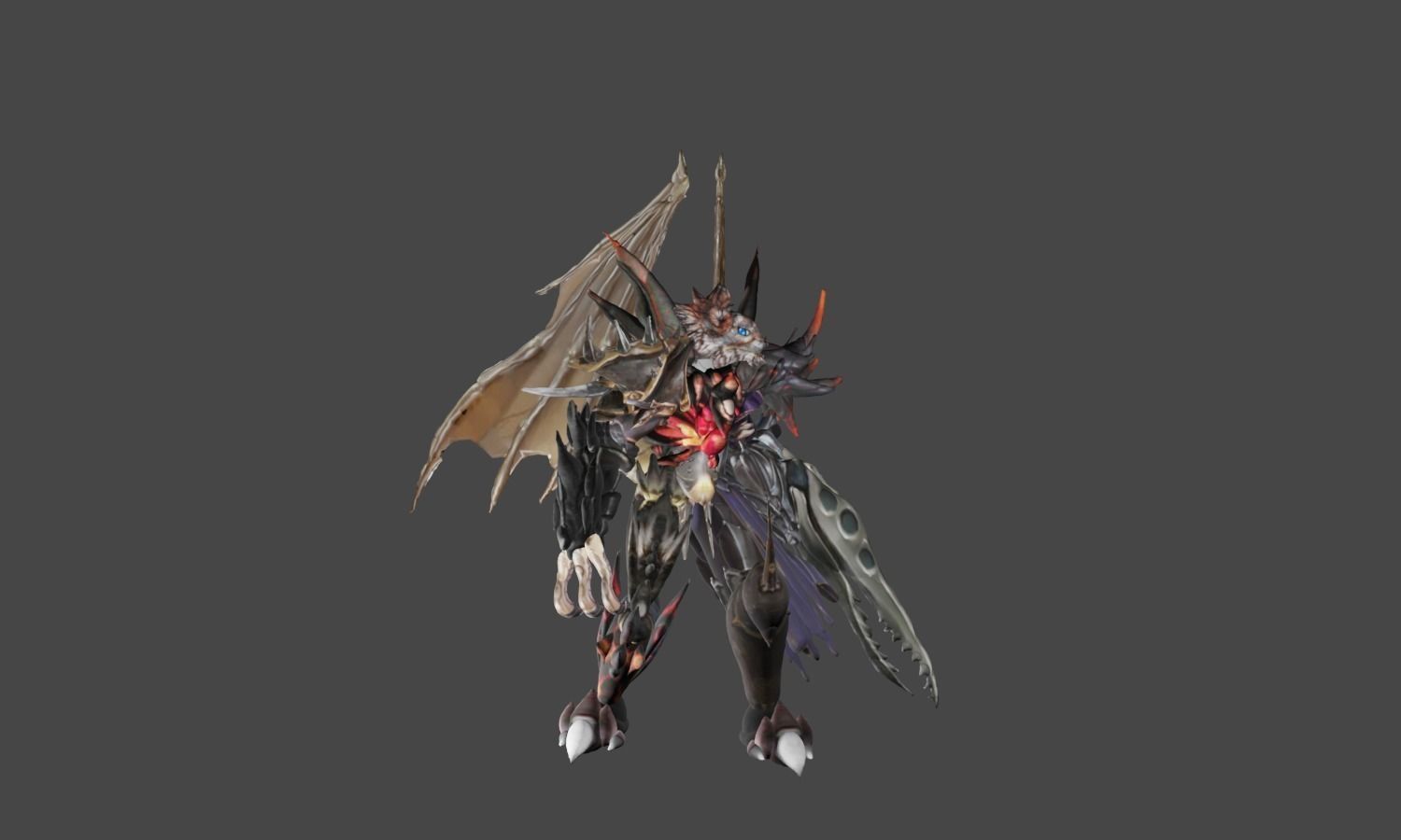 Zeloeman K 4 character with wings and armor Low-poly 3D model_18