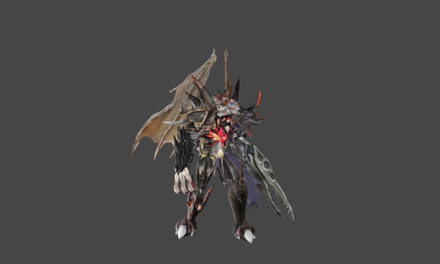 Zeloeman K 4 character with wings and armor Low-poly 3D model_16