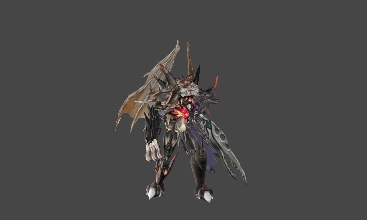 Zeloeman K 4 character with wings and armor Low-poly 3D model_11