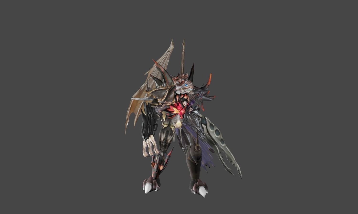 Zeloeman K 4 character with wings and armor Low-poly 3D model_6