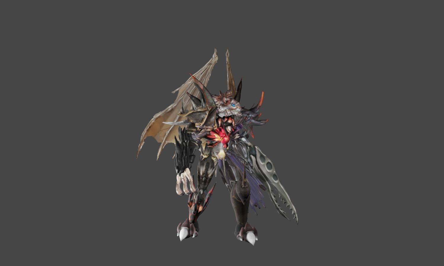 Zeloeman K 4 character with wings and armor Low-poly 3D model_12
