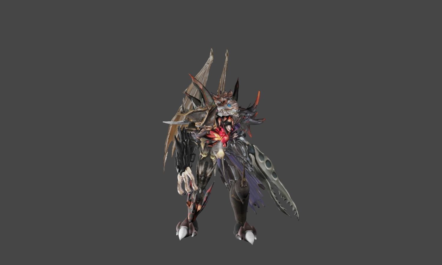 Zeloeman K 4 character with wings and armor Low-poly 3D model_2
