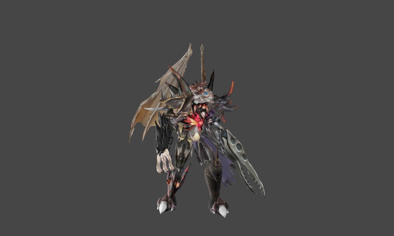 Zeloeman K 4 character with wings and armor Low-poly 3D model_9