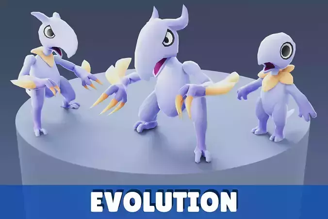 Cartoon Characters - Evolution Pterodack Warrior