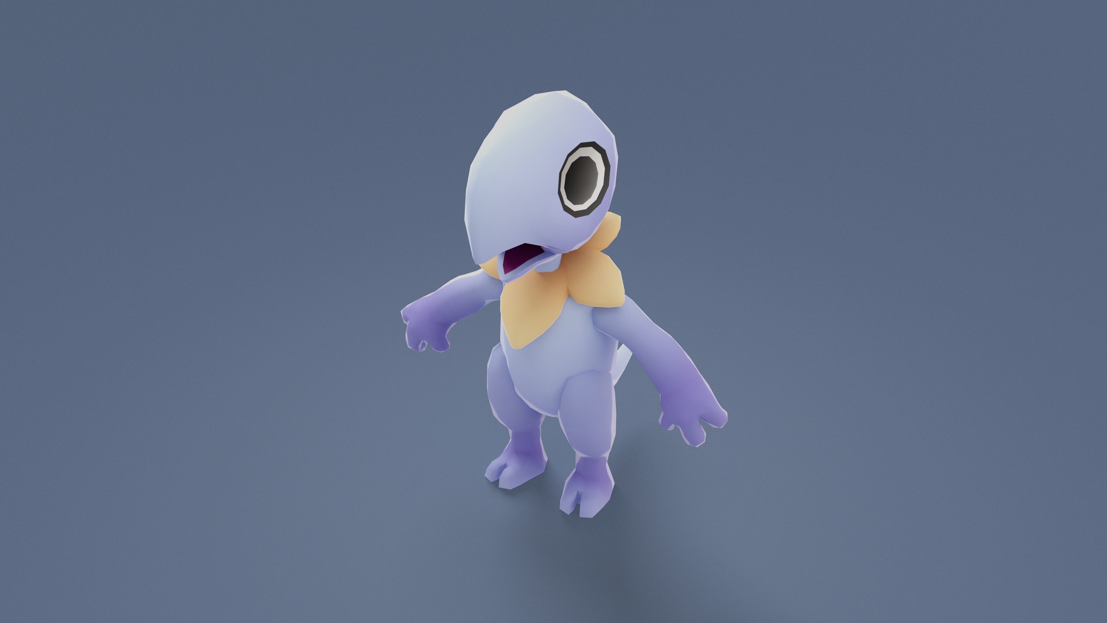Cartoon Characters - Evolution Pterodack Warrior Low-poly 3D model_15
