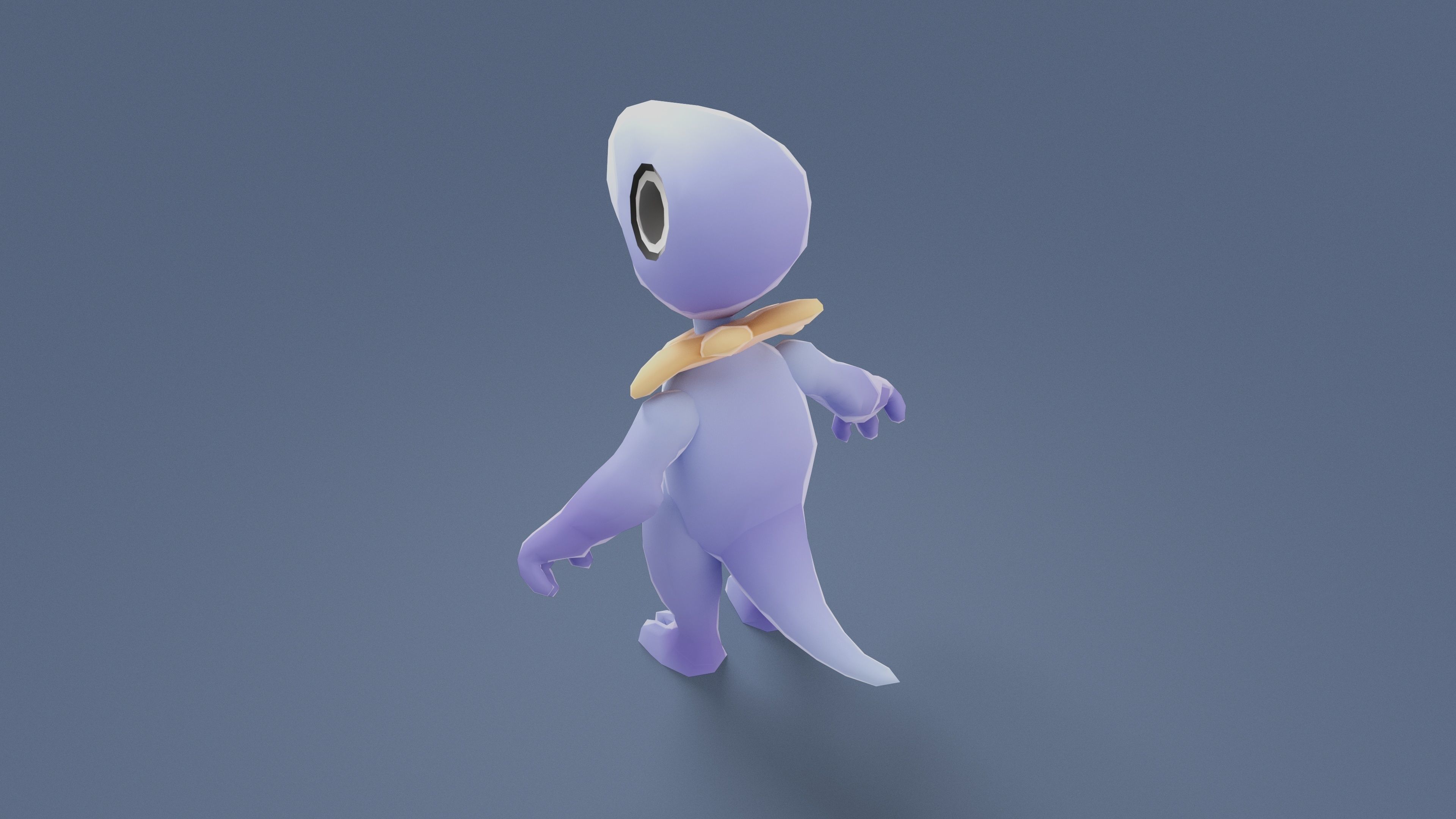 Cartoon Characters - Evolution Pterodack Warrior Low-poly 3D model_17