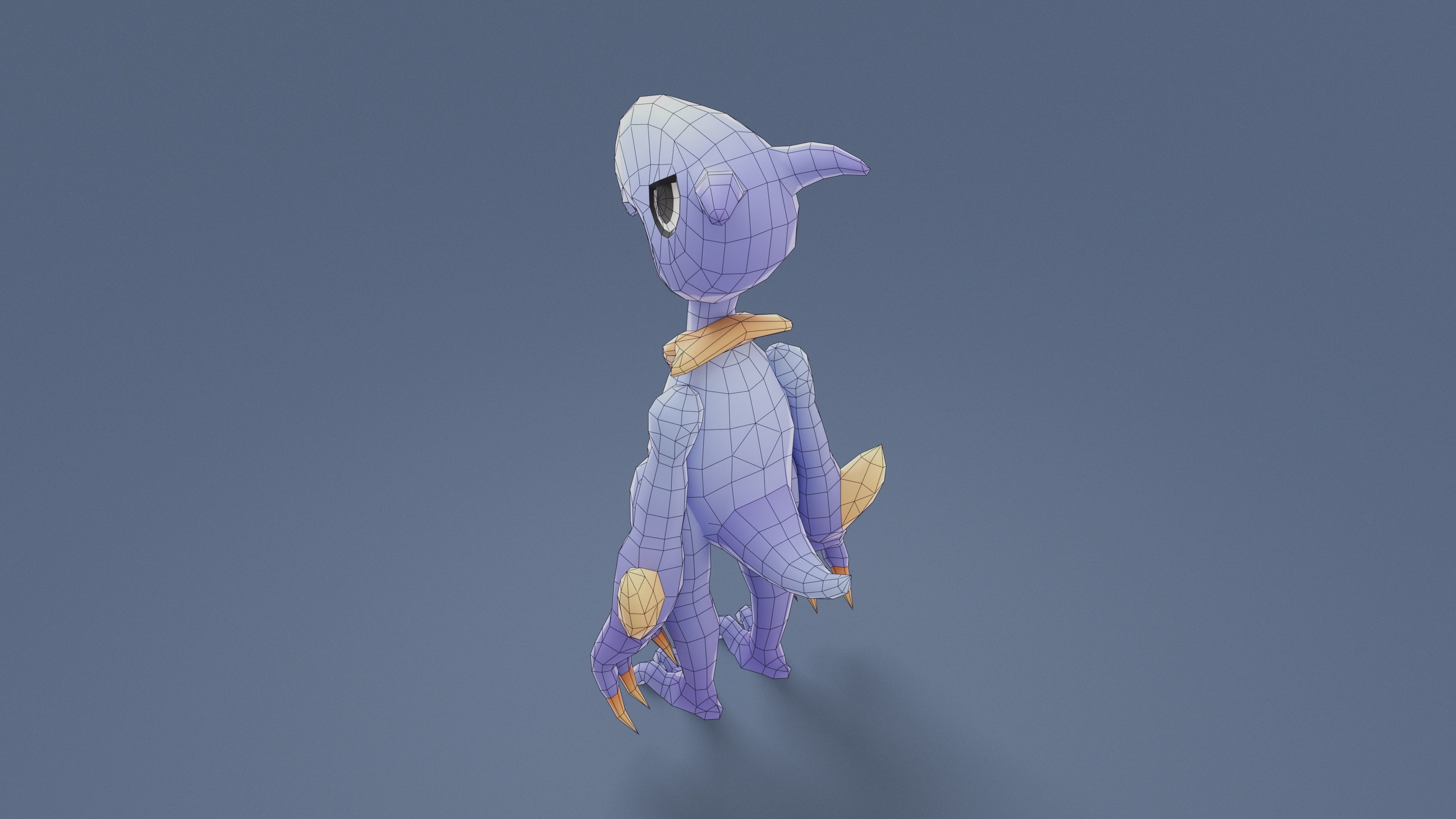 Cartoon Characters - Evolution Pterodack Warrior Low-poly 3D model_22