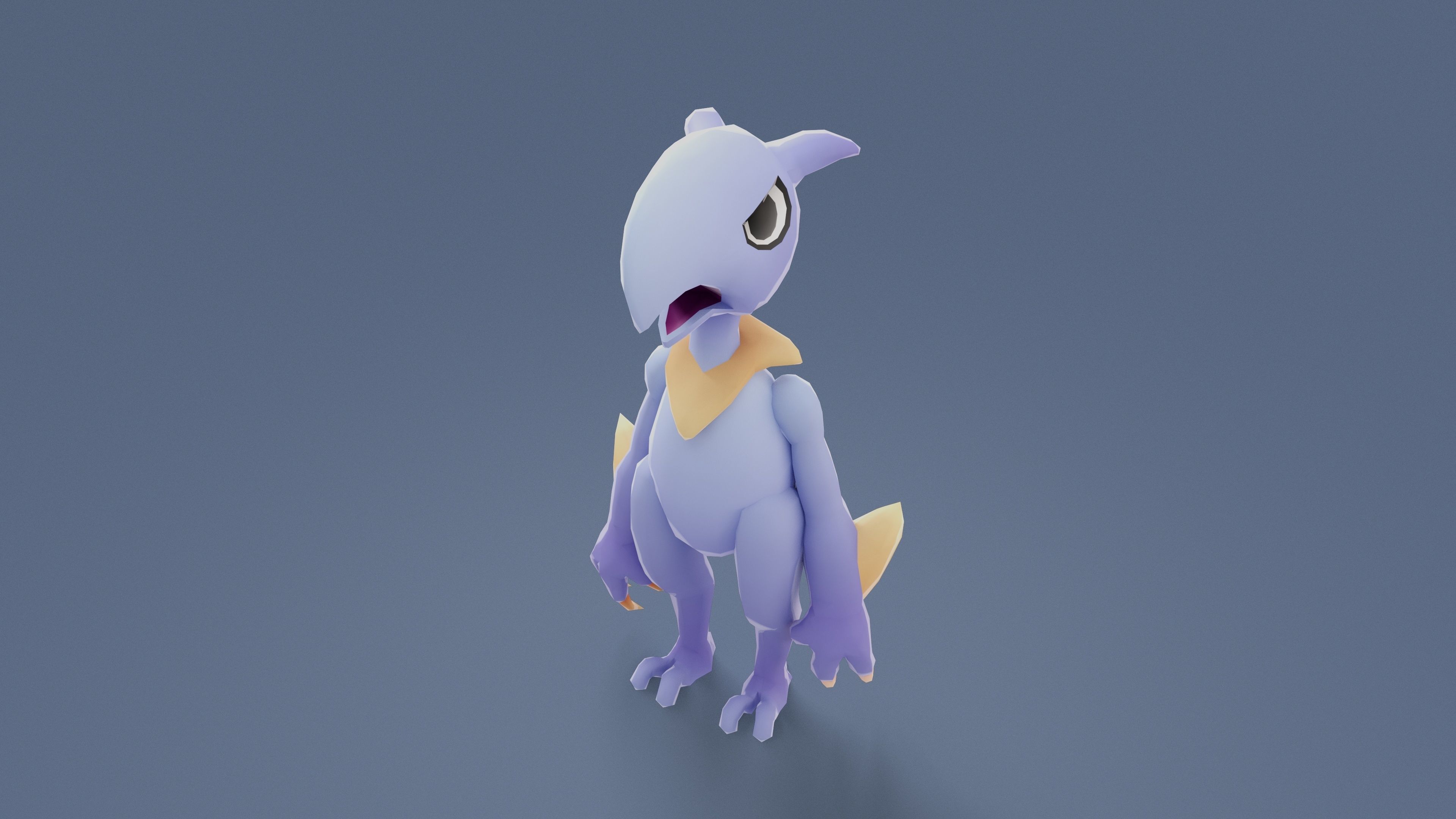 Cartoon Characters - Evolution Pterodack Warrior Low-poly 3D model_19