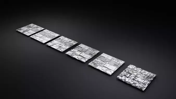 6 Sci-Fi Panel Low-Poly For Blender