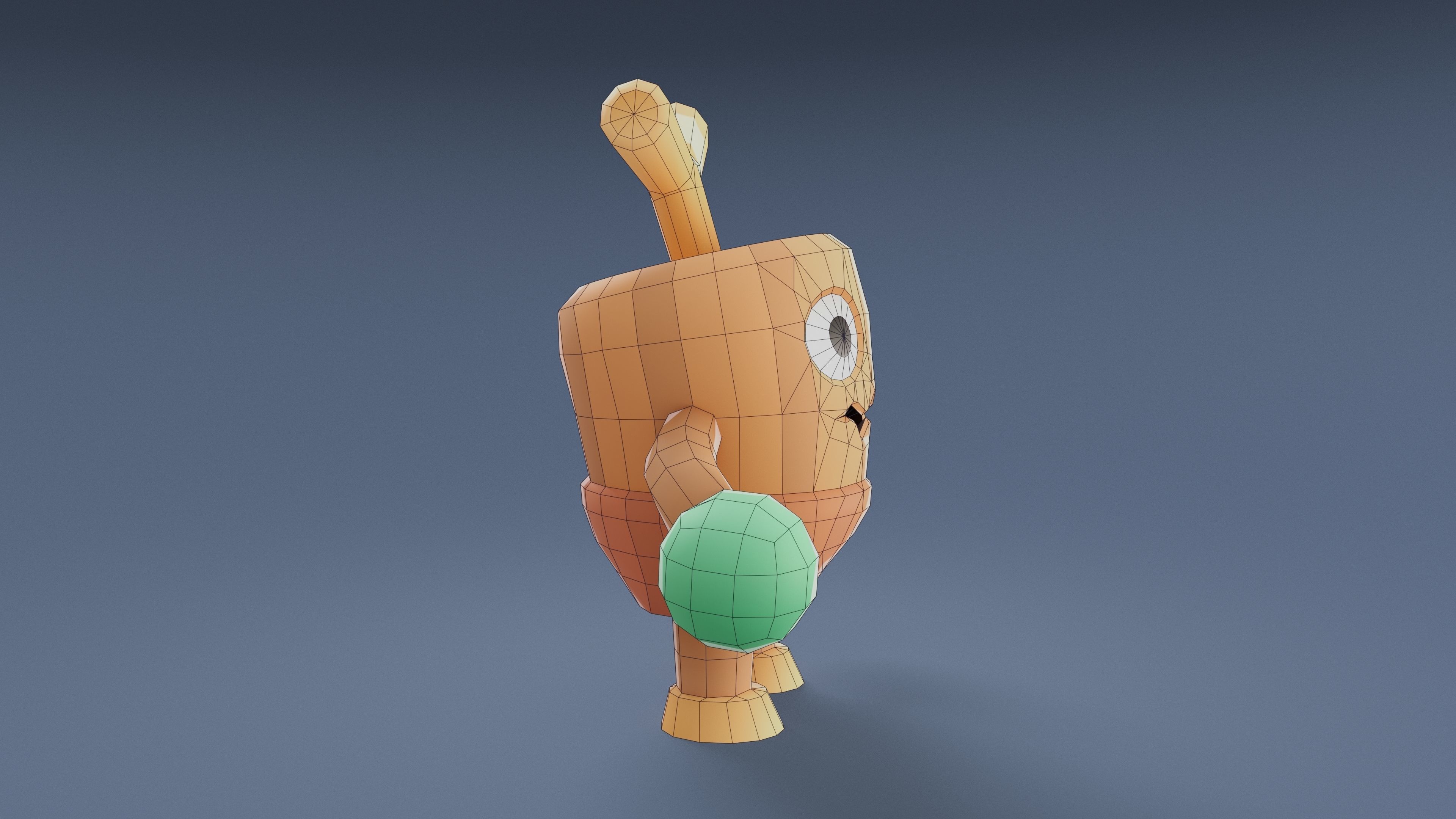 Cartoon Characters - Small Stumpy Warrior Low-poly 3D model_22