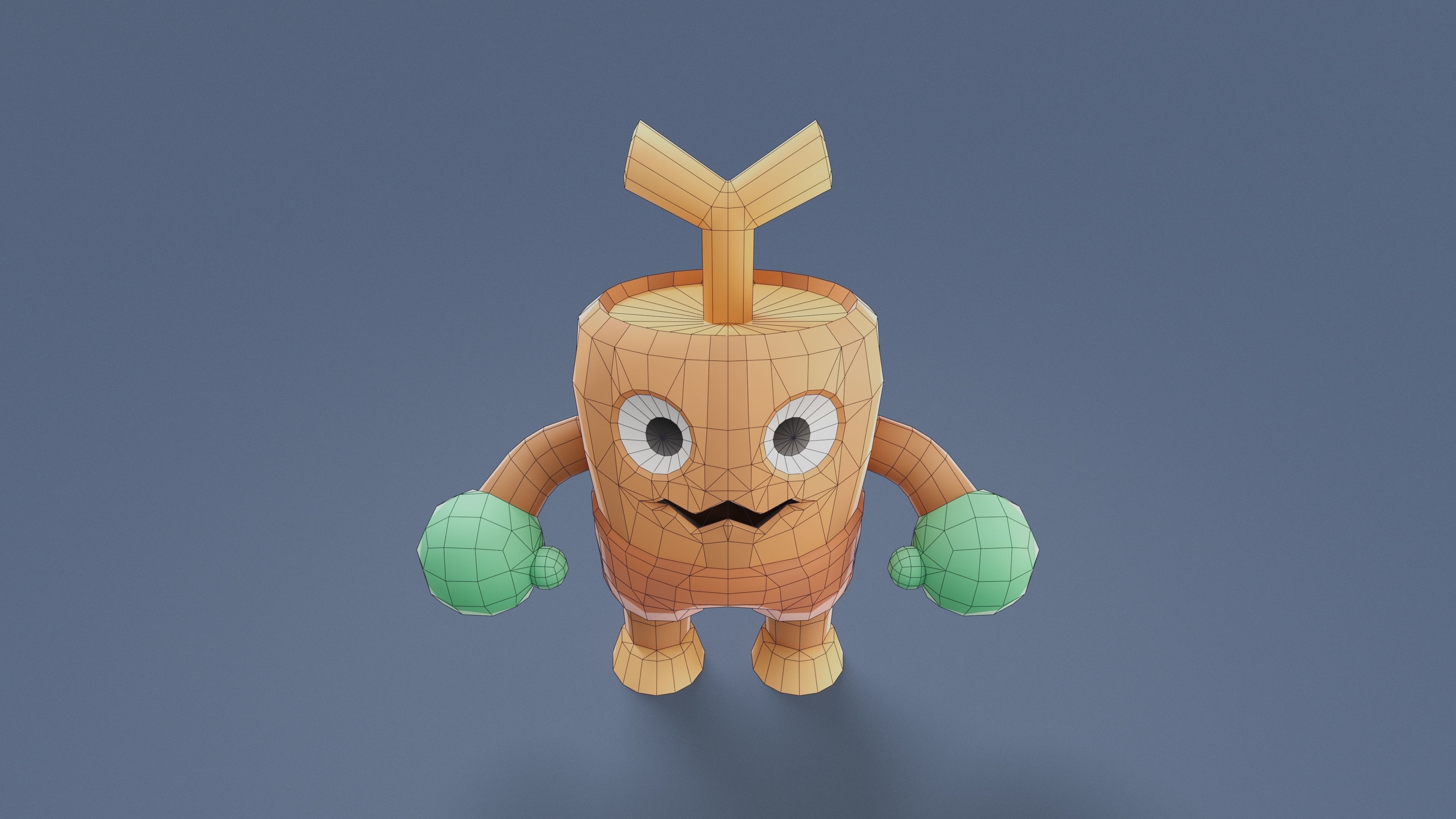Cartoon Characters - Small Stumpy Warrior Low-poly 3D model_18