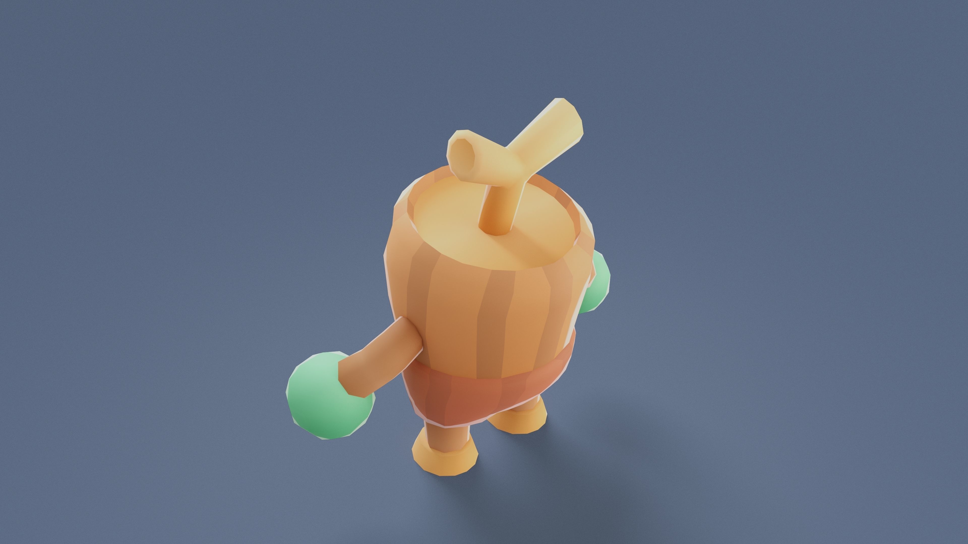 Cartoon Characters - Small Stumpy Warrior Low-poly 3D model_3
