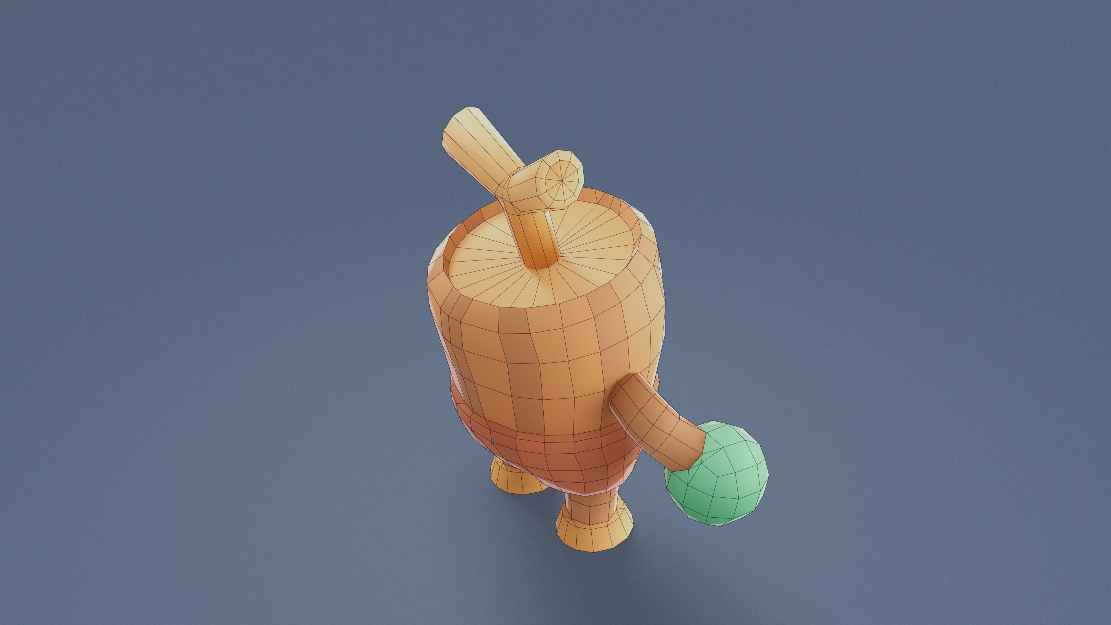 Cartoon Characters - Small Stumpy Warrior Low-poly 3D model_16