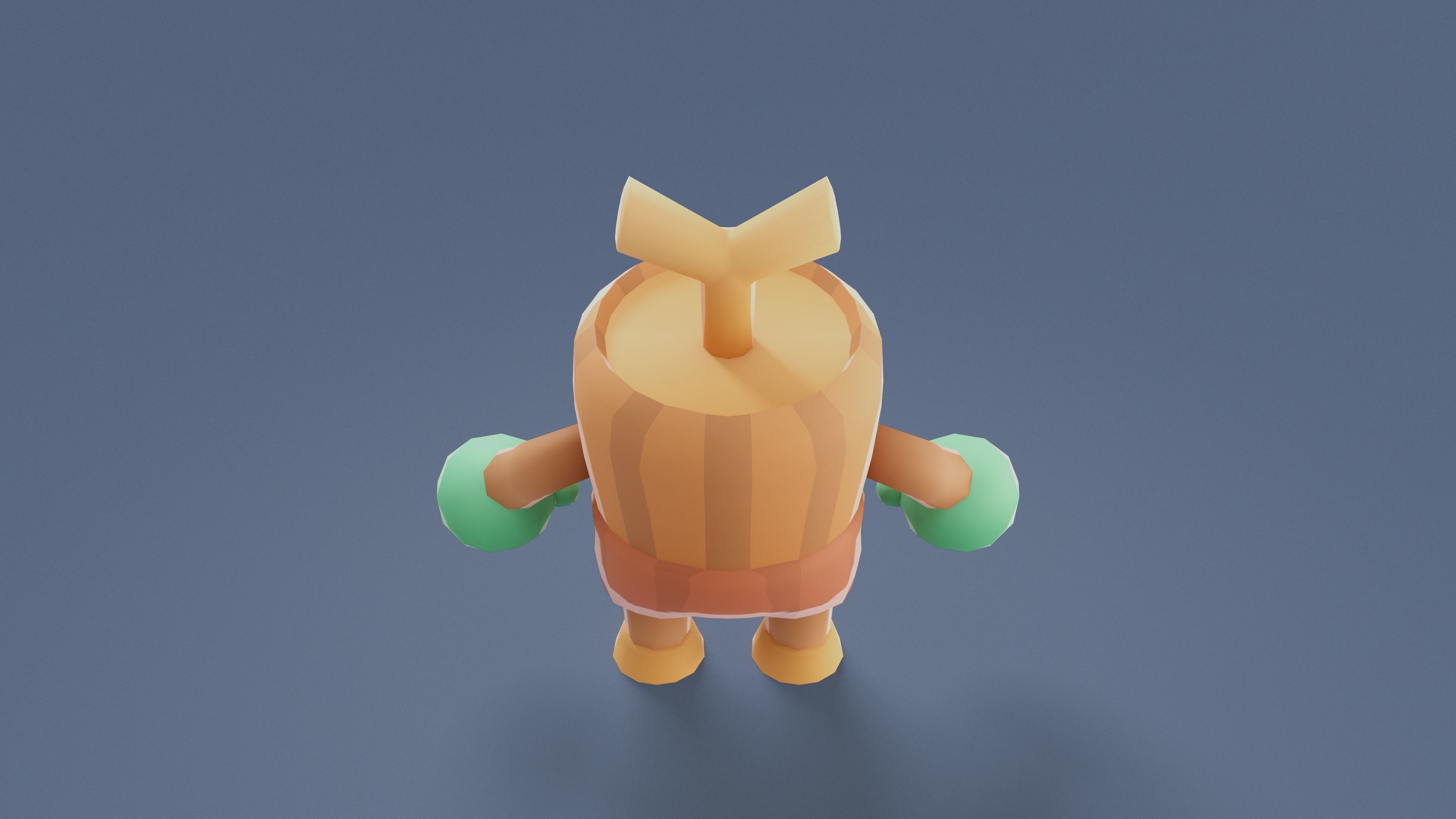 Cartoon Characters - Small Stumpy Warrior Low-poly 3D model_4