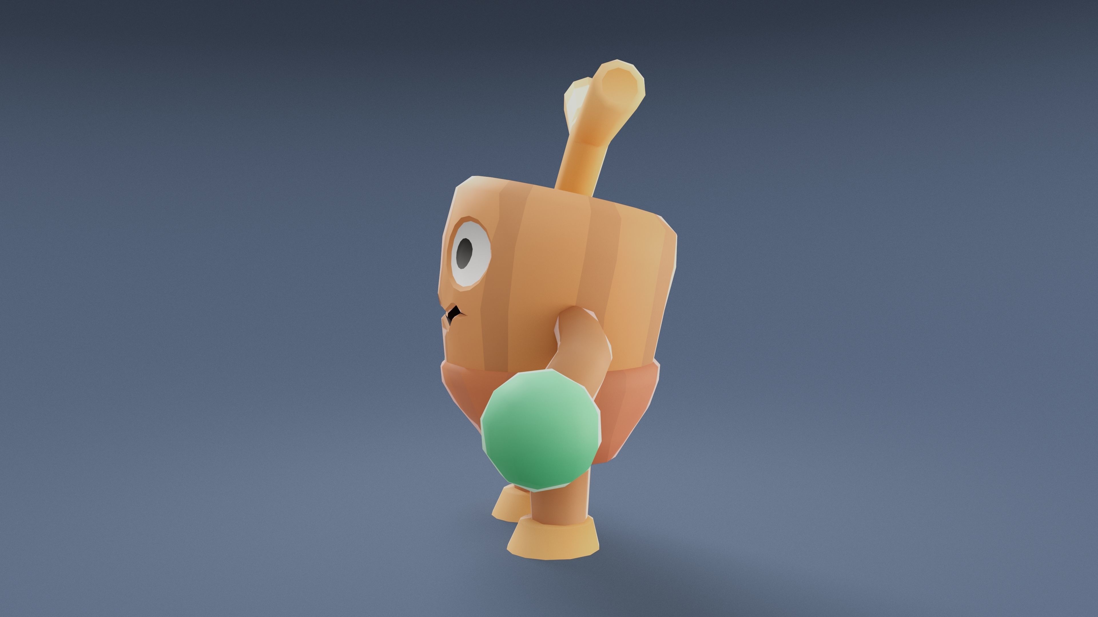 Cartoon Characters - Small Stumpy Warrior Low-poly 3D model_8