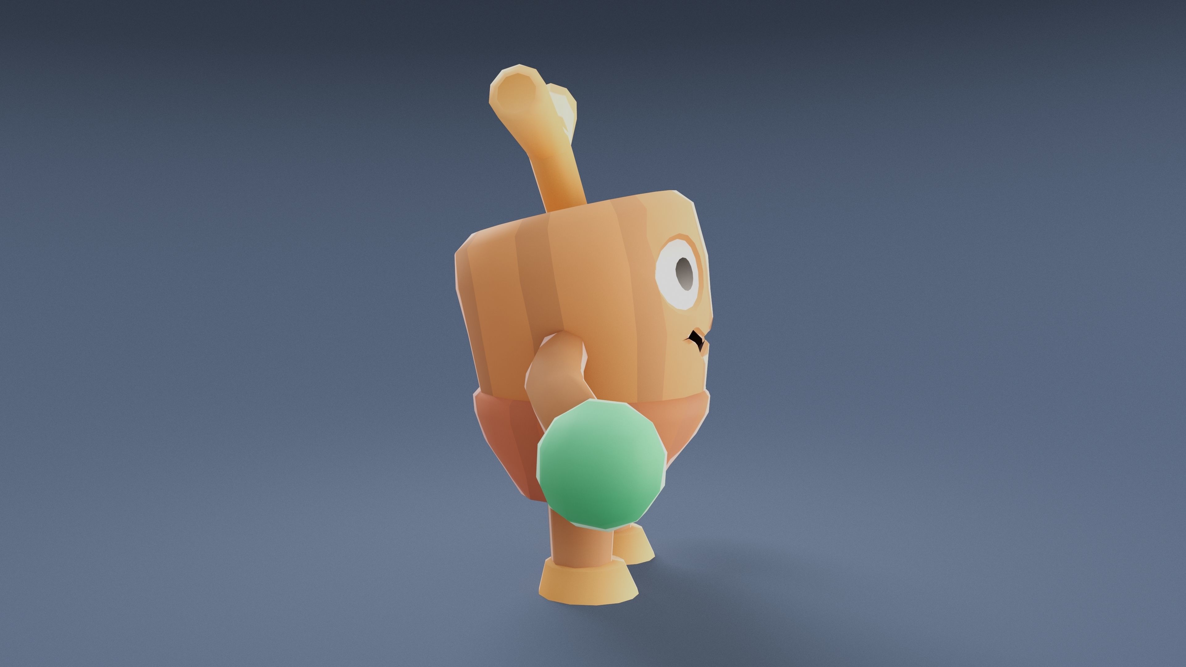 Cartoon Characters - Small Stumpy Warrior Low-poly 3D model_10