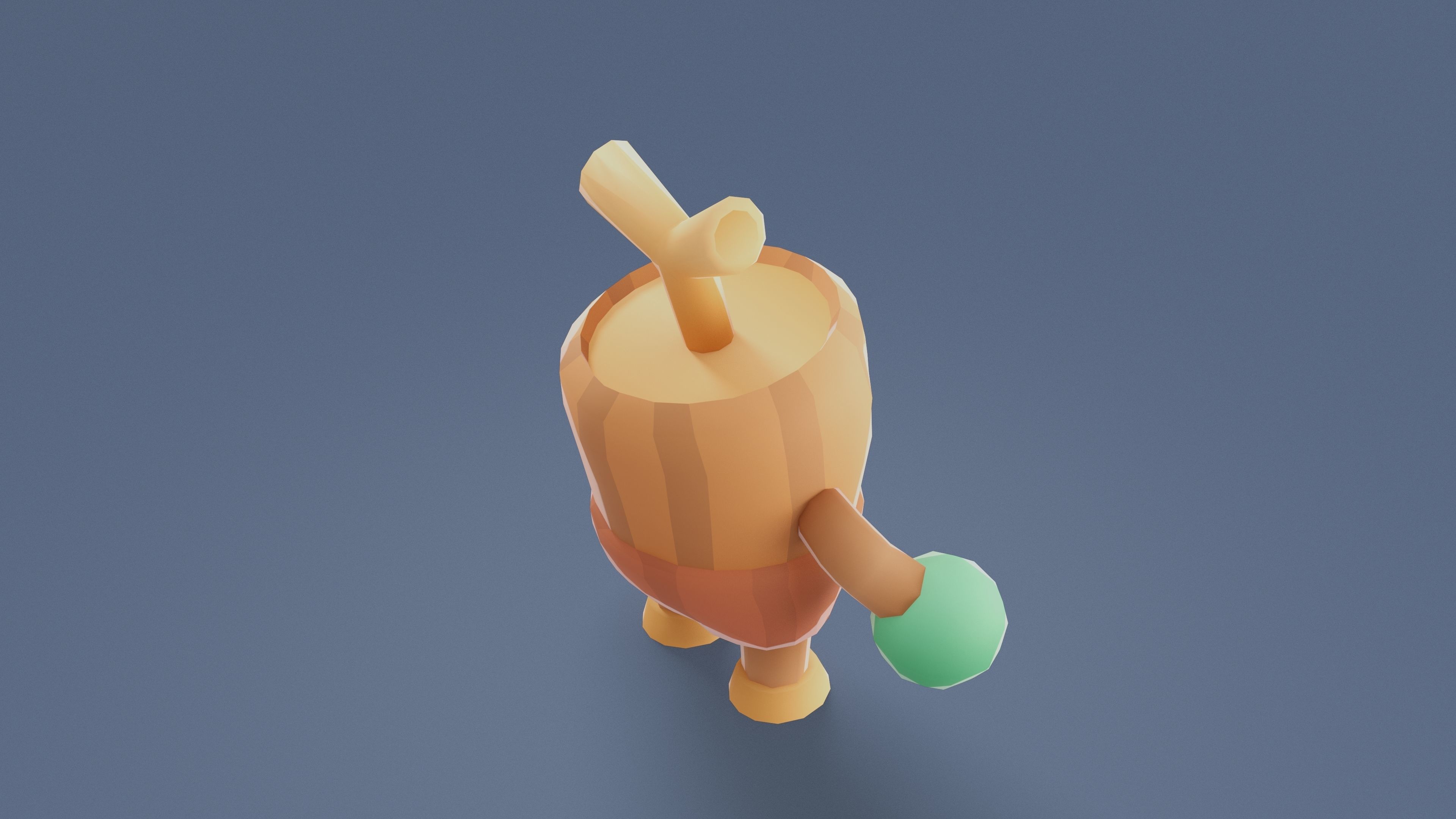 Cartoon Characters - Small Stumpy Warrior Low-poly 3D model_5