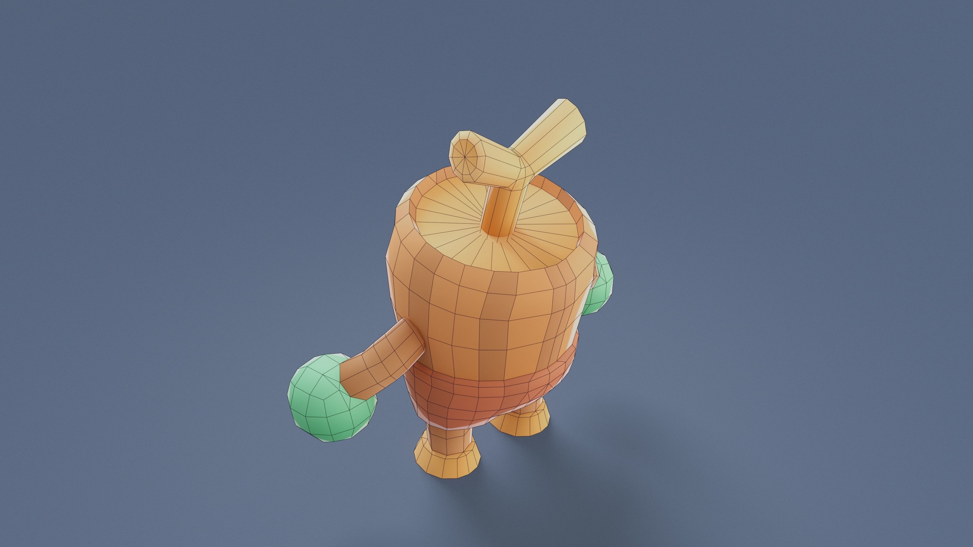 Cartoon Characters - Small Stumpy Warrior Low-poly 3D model_14
