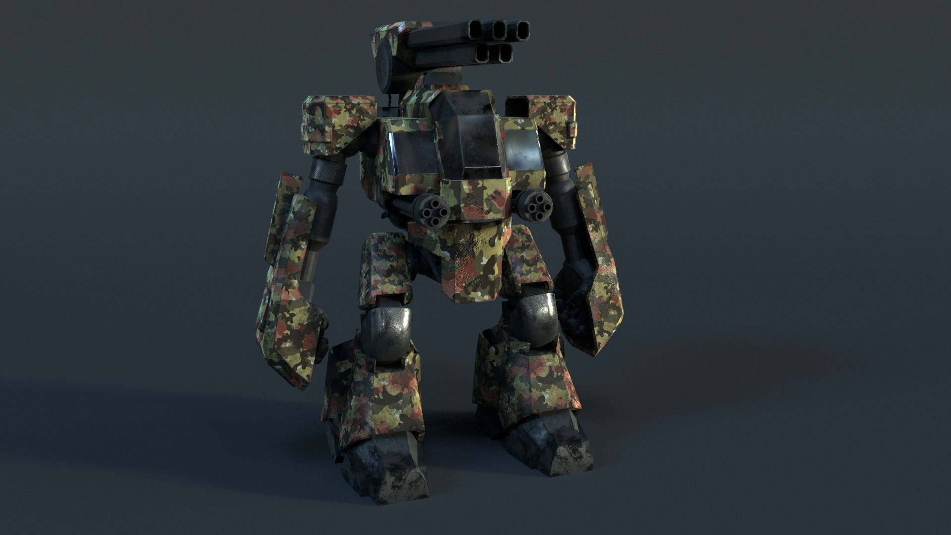 Robot Mecha Militar 3D model_3