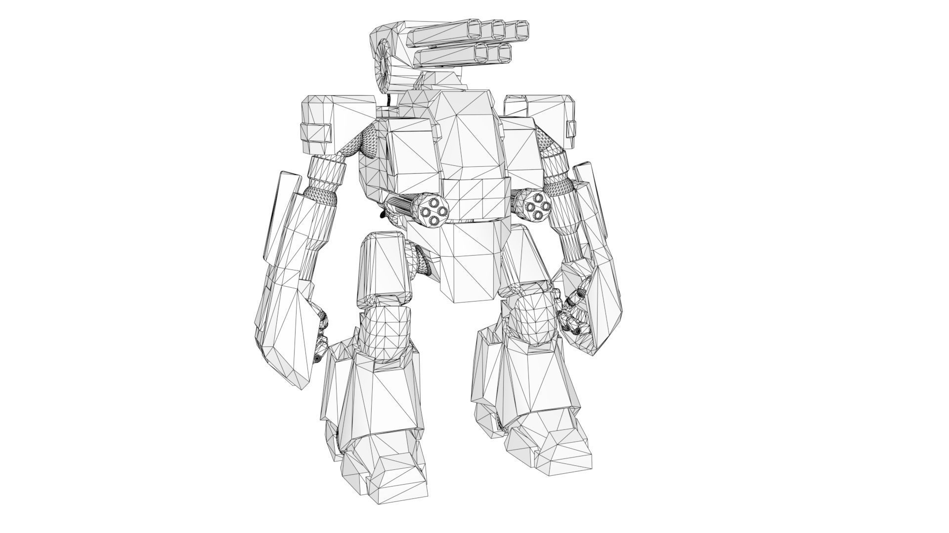 Robot Mecha Militar 3D model_4