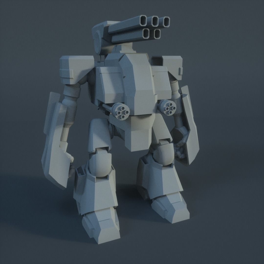 Robot Mecha Militar 3D model_1
