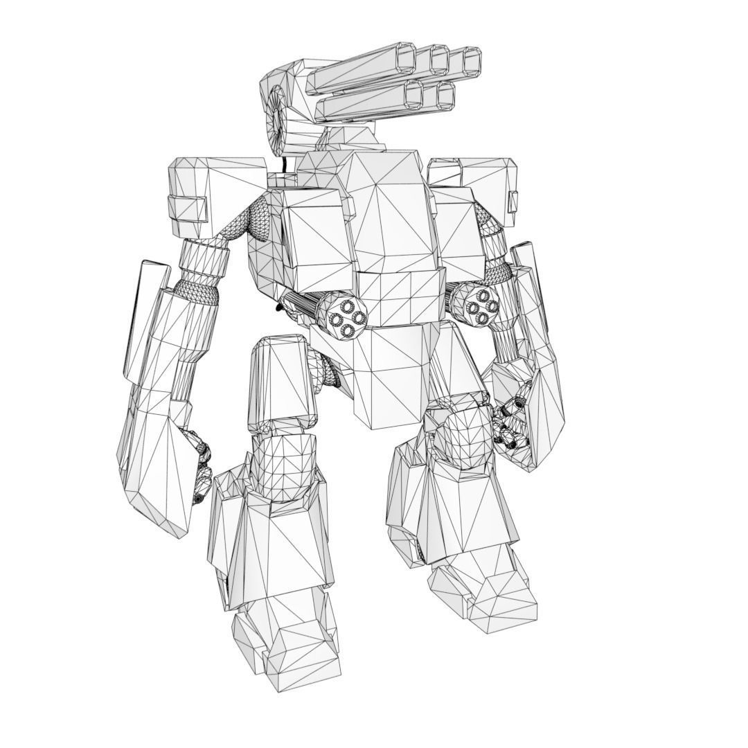 Robot Mecha Militar 3D model_2