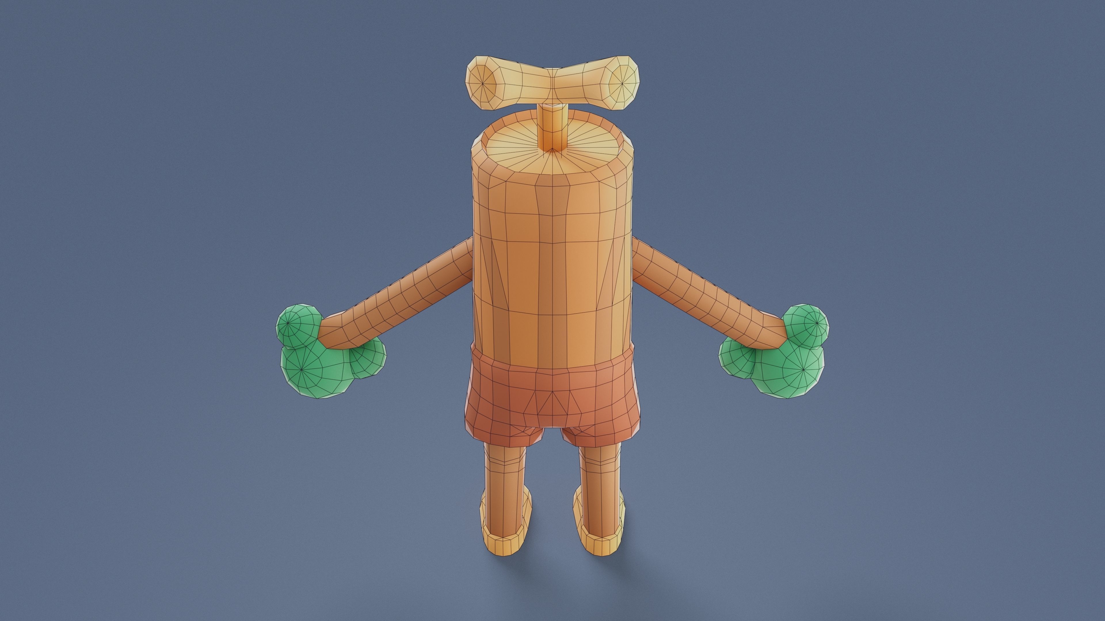 Cartoon Characters - Medium Stumpy Warrior Low-poly 3D model_15