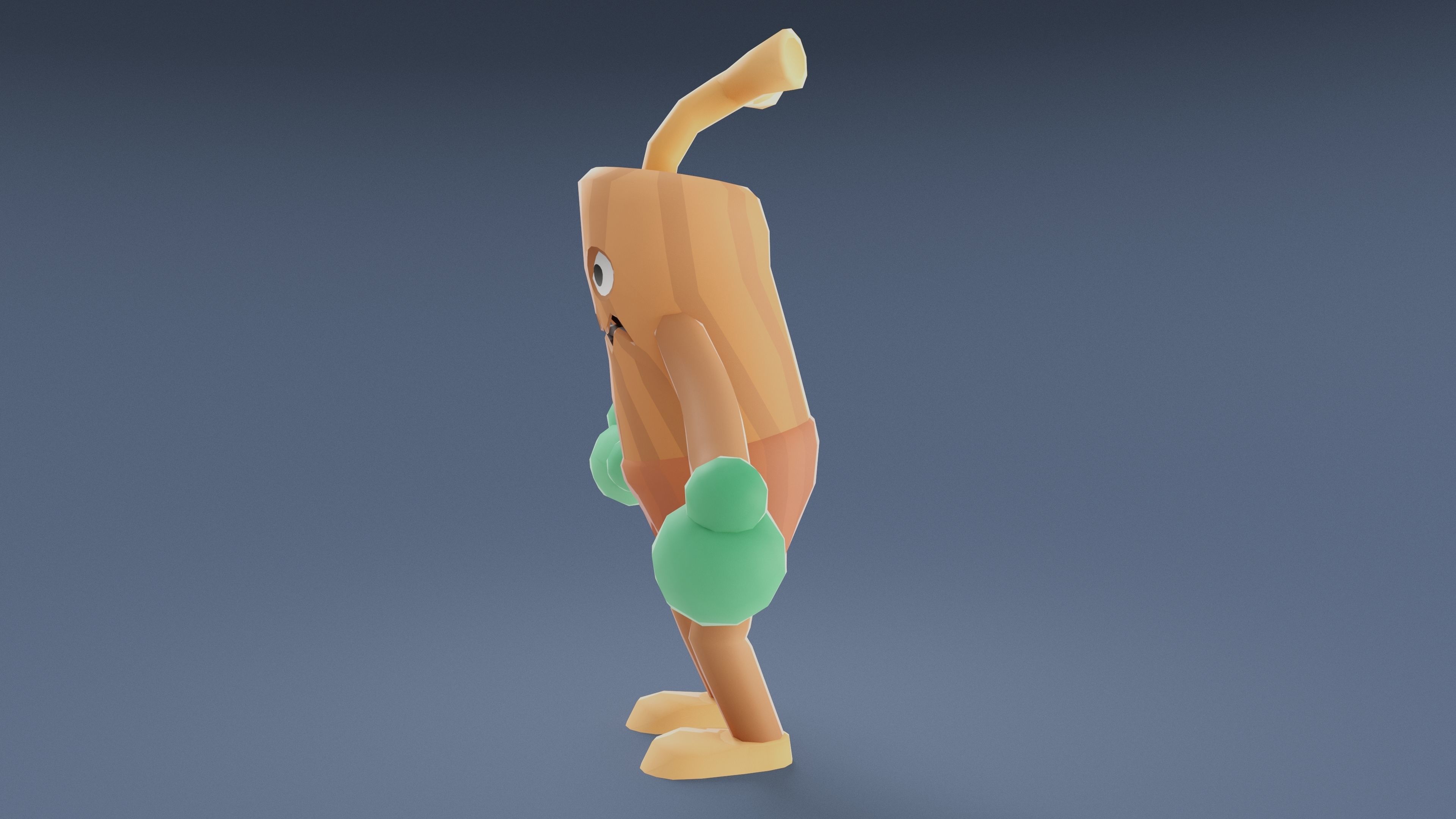 Cartoon Characters - Medium Stumpy Warrior Low-poly 3D model_8