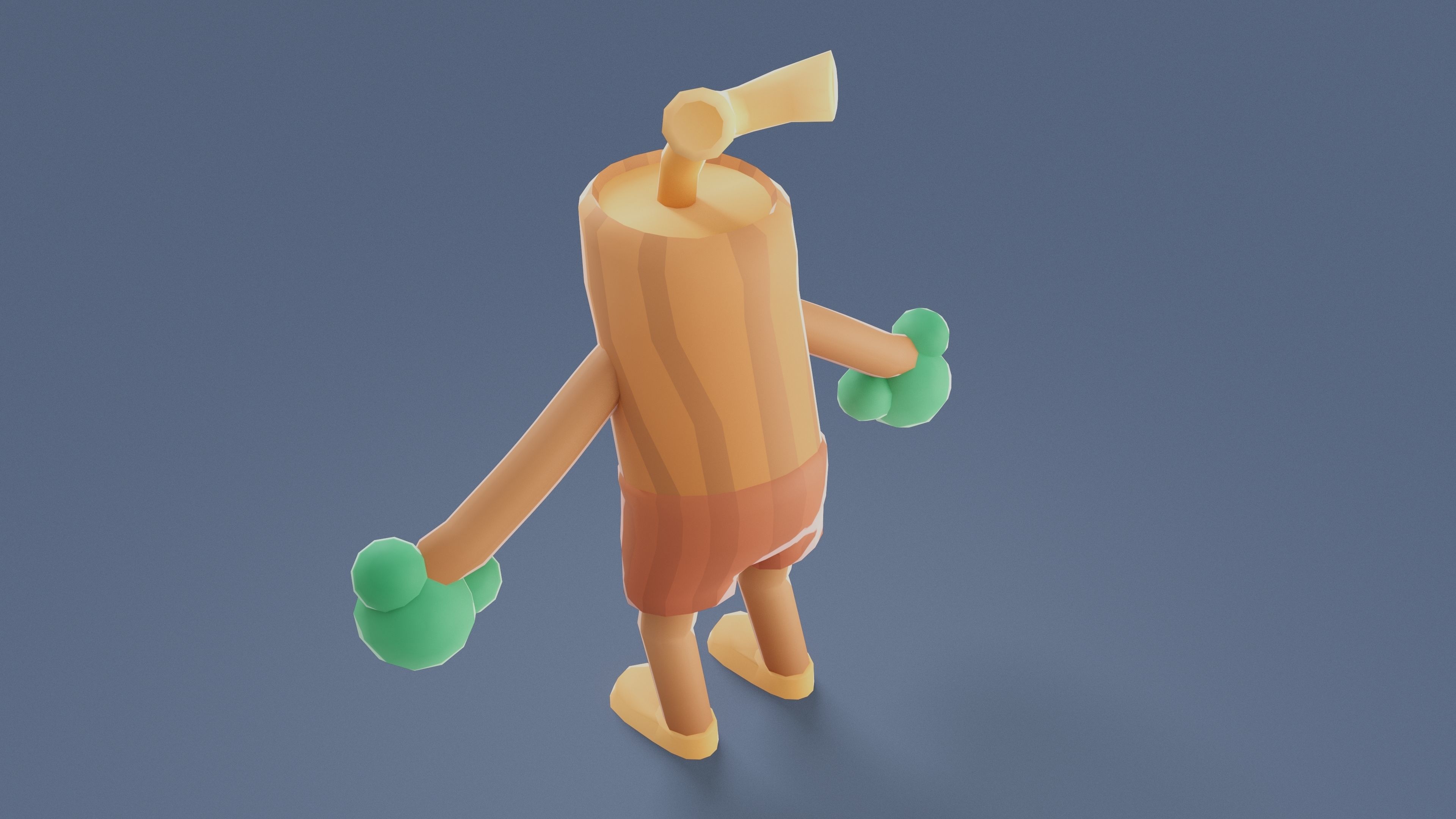 Cartoon Characters - Medium Stumpy Warrior Low-poly 3D model_3