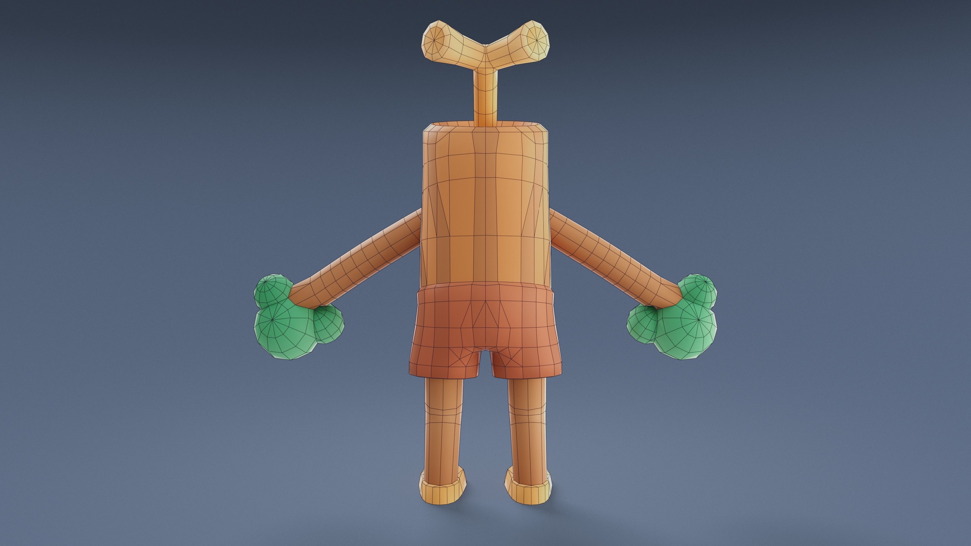 Cartoon Characters - Medium Stumpy Warrior Low-poly 3D model_20