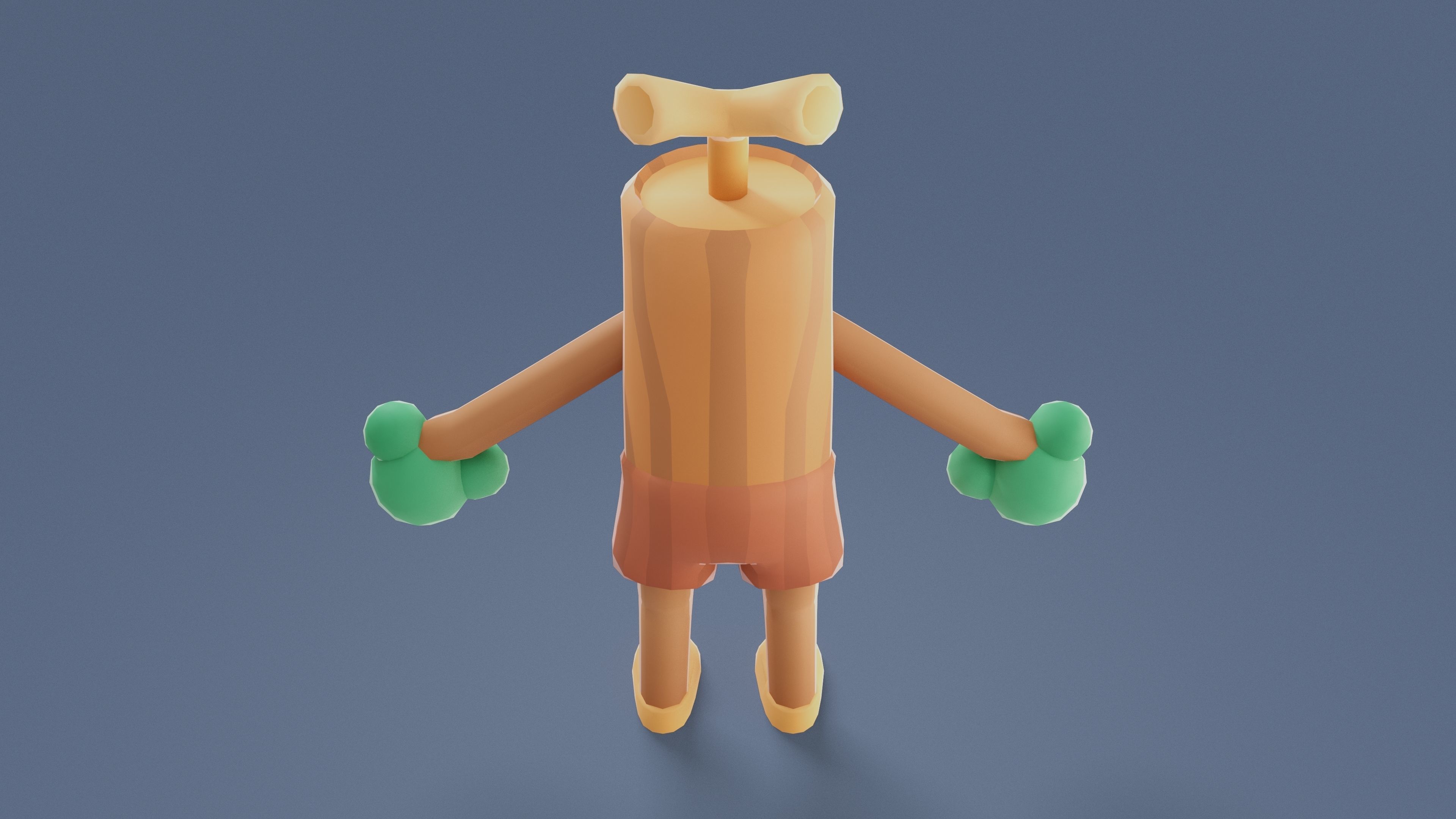 Cartoon Characters - Medium Stumpy Warrior Low-poly 3D model_4