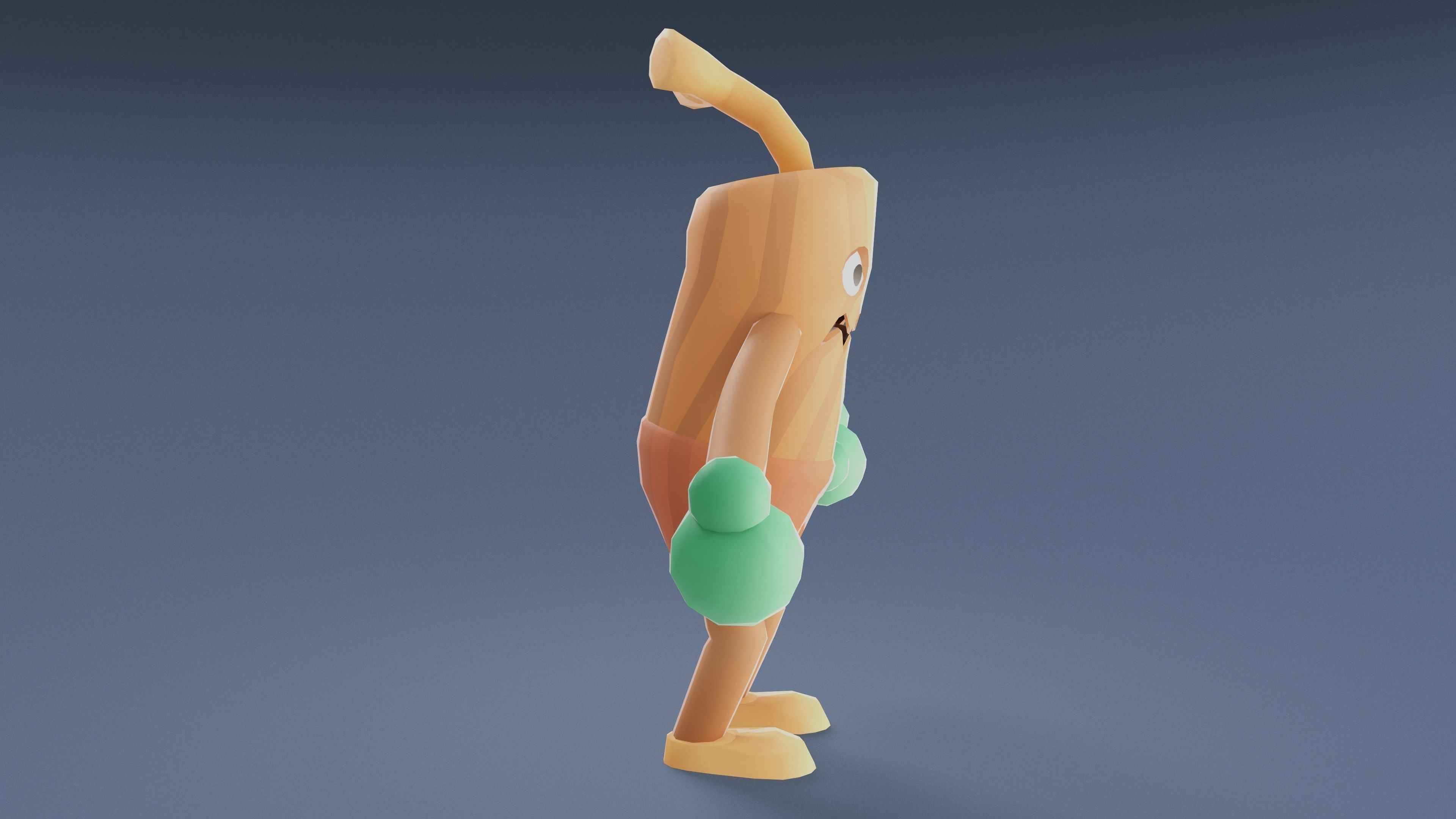 Cartoon Characters - Medium Stumpy Warrior Low-poly 3D model_10