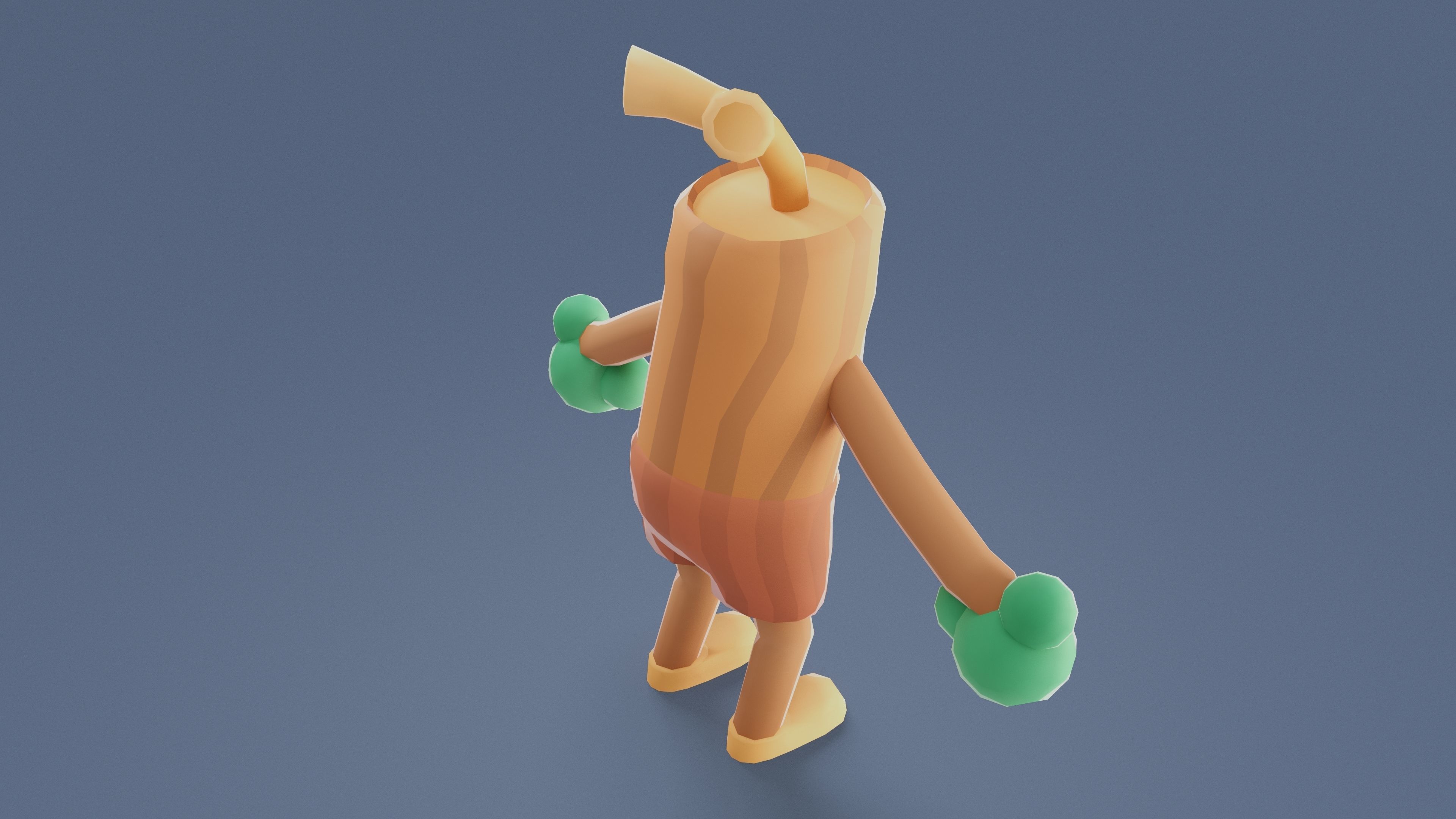 Cartoon Characters - Medium Stumpy Warrior Low-poly 3D model_5