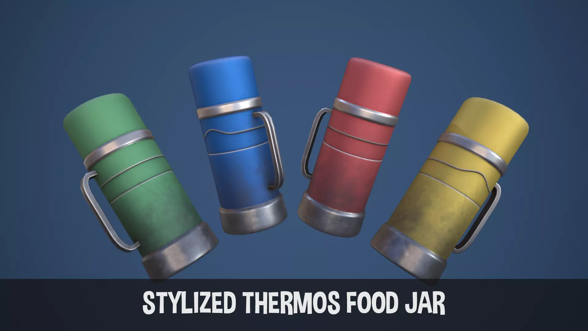 Stylized Thermos Food Jar Low-poly 3D model
