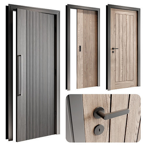 Ipddoors Set door with two doors on each side 3D model
