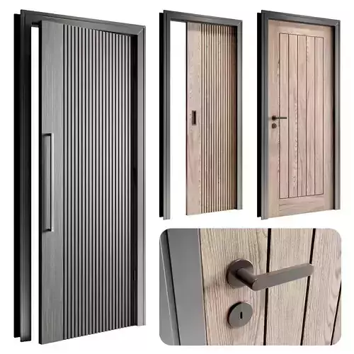 Ipddoors Set door with two doors on each side 3D model